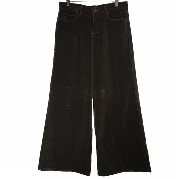 RALPH LAUREN BLACK LABEL Corduroy Pants Wide Leg Ribbed Retro Y2K Style Brown 8 - Picture 1 of 12